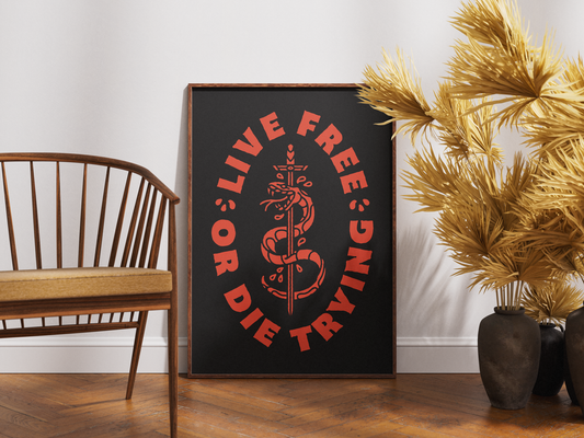 Live Free Art Print - A3